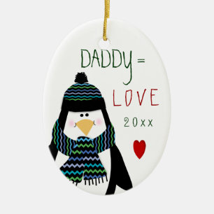 Love DADDY Penguin kerstcadeau Keramisch Ornament