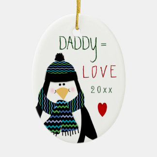 Love DADDY Penguin kerstcadeau Keramisch Ornament