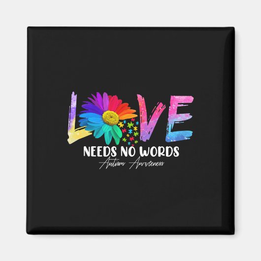 Love Daisy Autism Awareness Needs No Words Magneet (Voorkant)