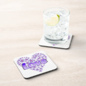 Love Daisy Heart Paarse Bier Onderzetter (Rechterzijde)