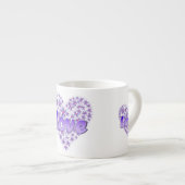 Love Daisy Heart Paarse Espresso Kop (Voorkant rechts)