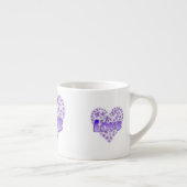 Love Daisy Heart Paarse Espresso Kop (Rechts)