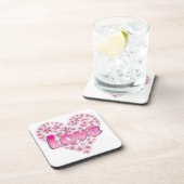 Love Daisy Heart Pink Drankjes Onderzetter (Rechterzijde)