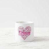 Love Daisy Heart Pink Espresso Kop (Voorkant)