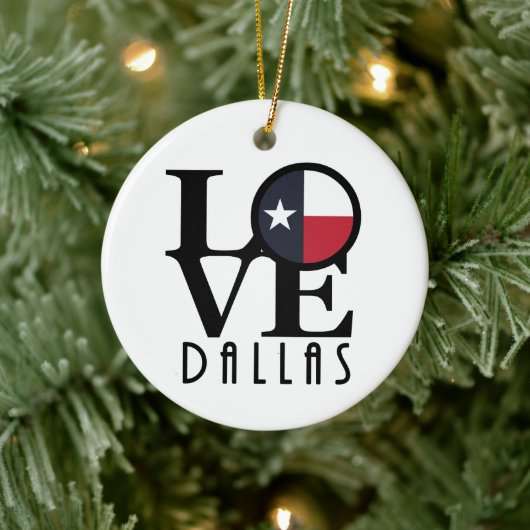 LOVE Dallas Texas Keramisch Ornament (Boom)