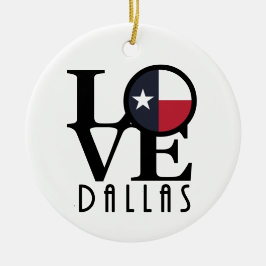 LOVE Dallas Texas Keramisch Ornament (Voorkant)