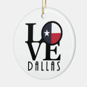 LOVE Dallas Texas Keramisch Ornament (Links)
