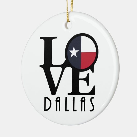 LOVE Dallas Texas Keramisch Ornament (Links)