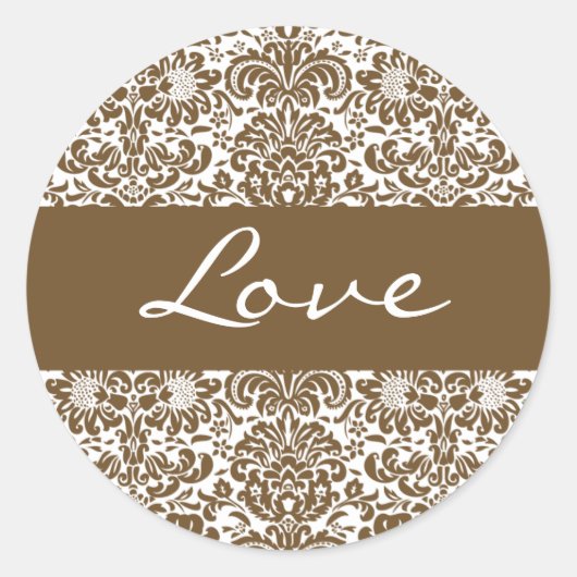 Love Damask Envelope Sticker Seal (Voorkant)