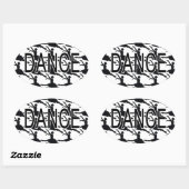 Love Dance - Ballerina danser silhouet Ovale Sticker (Vel)