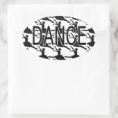 Love Dance - Ballerina danser silhouet Ovale Sticker (Tas)