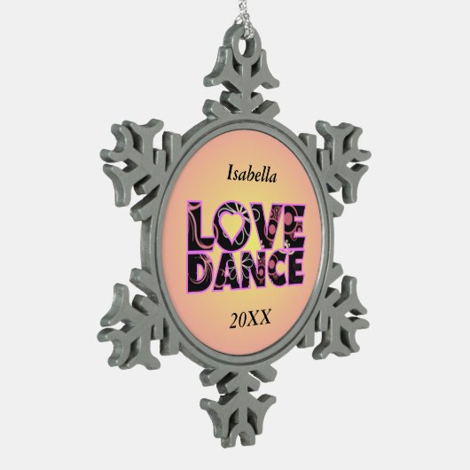 Love Dance Tin Sneeuwvlok Ornament (Links)