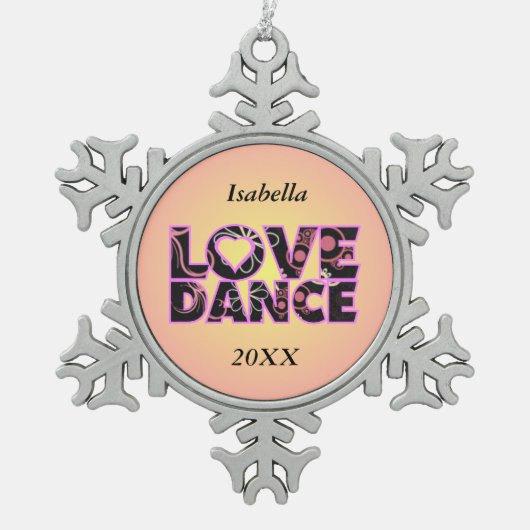 Love Dance Tin Sneeuwvlok Ornament (Voorkant)