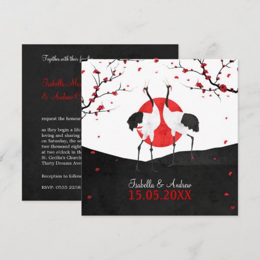 Love Dance - Wedding Invitation - square Kaart (Voorkant / Achterkant)