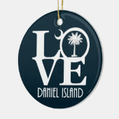 LOVE Daniel Island South Carolina Keramisch Ornament (Links)