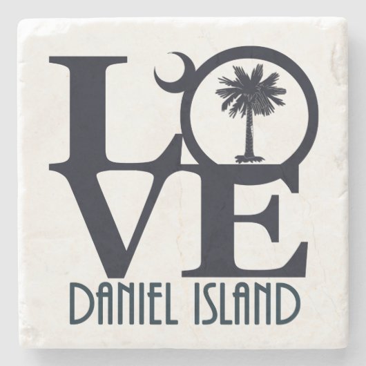 LOVE Daniel Island South Carolina Stenen Onderzetter (Voorkant)