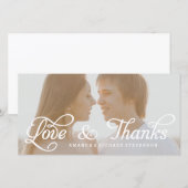 LOVE & DANK SCRIPT | TROUWBRIEFJE ALS FOTOBIJSCHRI BEDANKKAART (Voorkant / Achterkant)