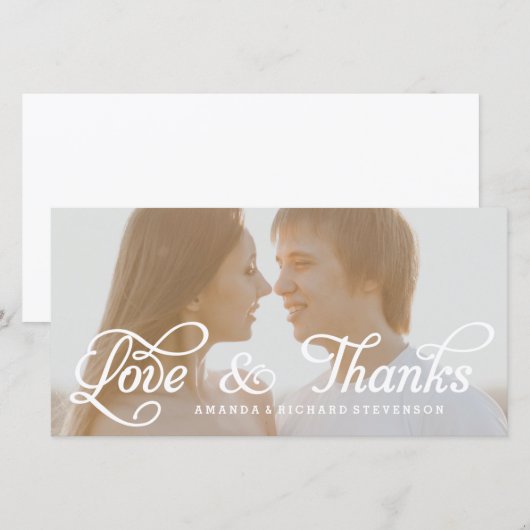 LOVE & DANK SCRIPT | TROUWBRIEFJE ALS FOTOBIJSCHRI BEDANKKAART (Voorkant / Achterkant)