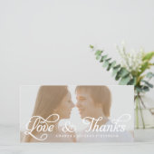 LOVE & DANK SCRIPT | TROUWBRIEFJE ALS FOTOBIJSCHRI BEDANKKAART (Staand voorkant)