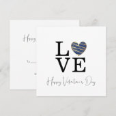 Love Dark Blue Heart Happy Valentine's Day Script (Voorkant / Achterkant)