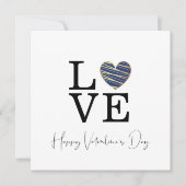 Love Dark Blue Heart Happy Valentine's Day Script (Voorkant)