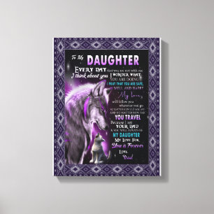 Love Daughter Brief aan mijn dochter-liefde voor Canvas Afdruk