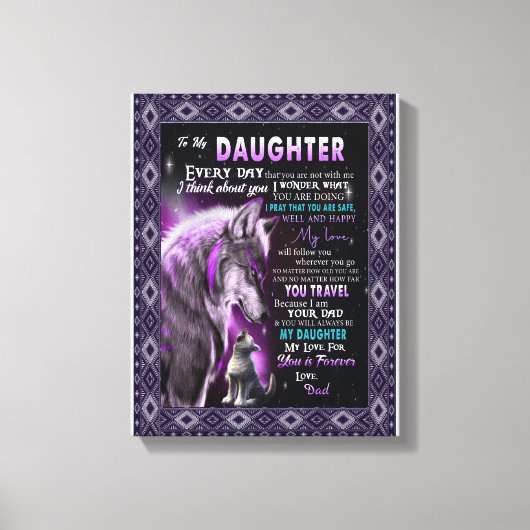 Love Daughter | Brief aan mijn dochter-liefde voor Canvas Afdruk (Voorkant)