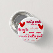 Love de lis ronde button 3,2 cm (Voorkant /achterkant)