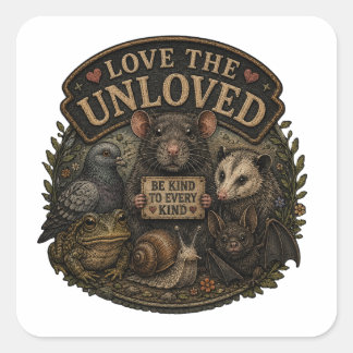 Love De Onbeminden | Wees Vriendelijk Voor Iederee Vierkante Sticker