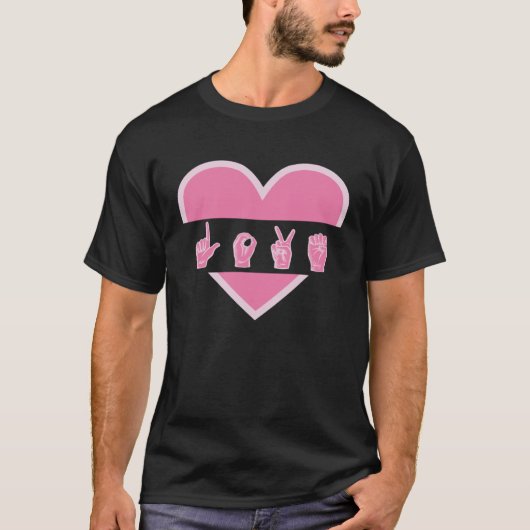 love deaf speach Sign Language Teachers Interprete T-shirt (Voorkant)