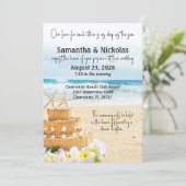 Love Deep als het Zee Beach bruiloft Kaart (Staand voorkant)