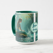 Love Deeply Mermaid Naam Valentijnsdag Mok (Voorkant links)