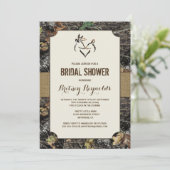Love Deer Hunting Camo Bridal Shower Invitations Kaart (Staand voorkant)