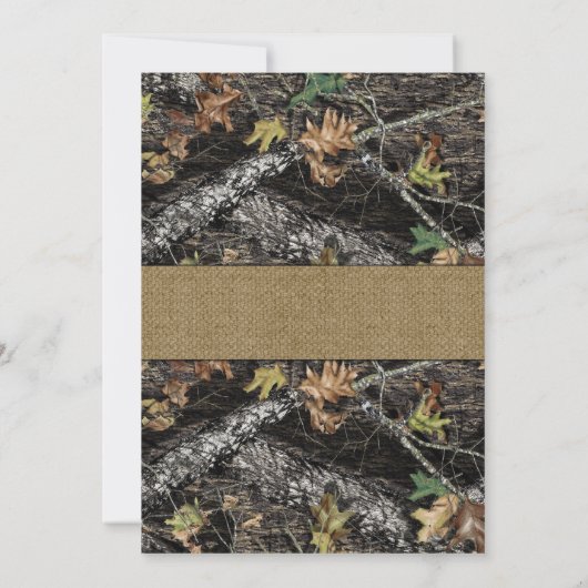 Love Deer Hunting Camo Bridal Shower Invitations Kaart (Achterkant)