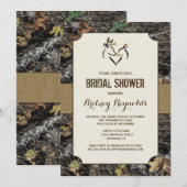 Love Deer Hunting Camo Bridal Shower Invitations Kaart (Voorkant / Achterkant)