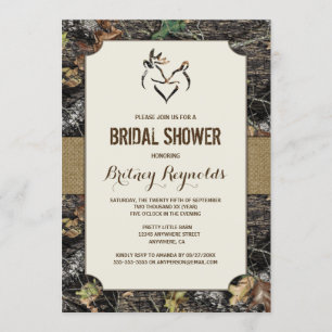 Love Deer Hunting Camo Bridal Shower Invitations Kaart
