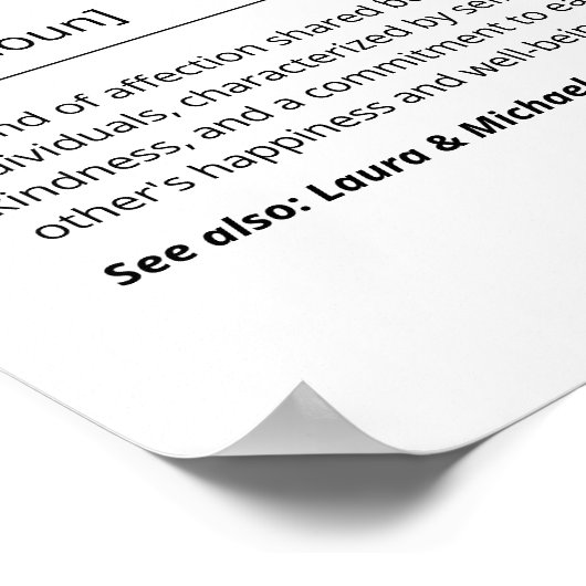 Love Definition Pas getrouwd Custom Wedding Gift Poster (Hoek)