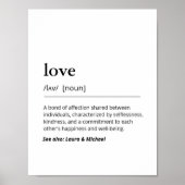 Love Definition Pas getrouwd Custom Wedding Gift Poster (Voorkant)
