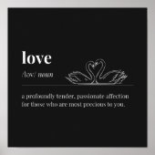 Love Definition zwanen (zwart) Poster (Voorkant)