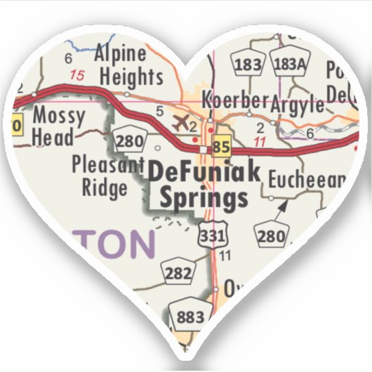 Love DeFuniak Springs Florida Sticker (Voorkant)