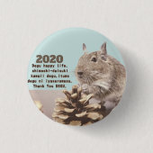 LOVE ♡ DEGU　2020 RONDE BUTTON 3,2 CM (Voorkant)