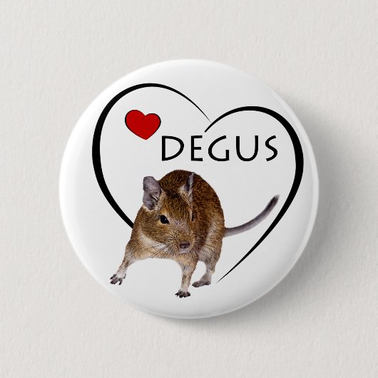 Love Degus Badge Ronde Button 5,7 Cm (Voorkant)