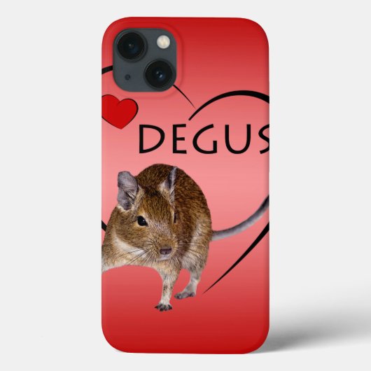 Love Degus iPad Hoes (Roze/Rood) (Achterkant)