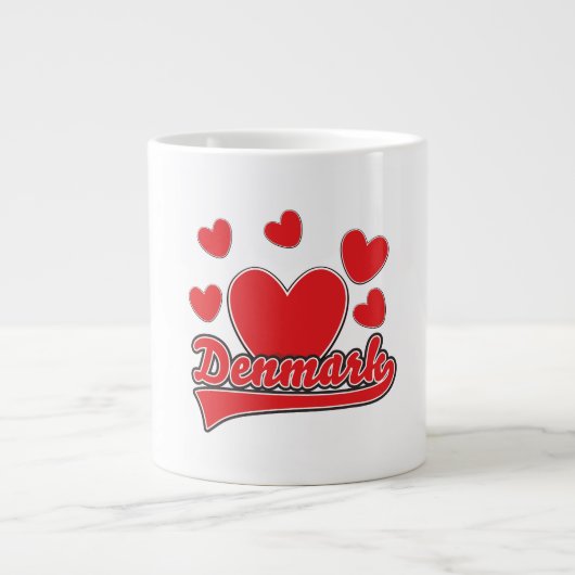 Love Denemarken vintage stijl logo Grote Koffiekop (Voorkant)