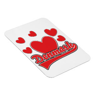 Love Denemarken vintage stijl logo Magneet