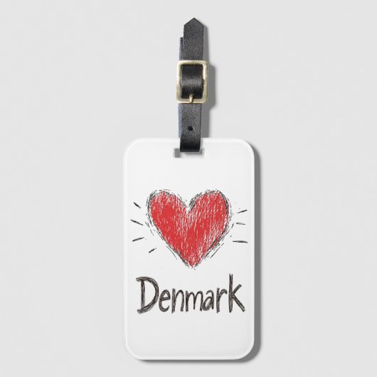 Love Denmark Bagagelabel (Voorkant (verticaal))