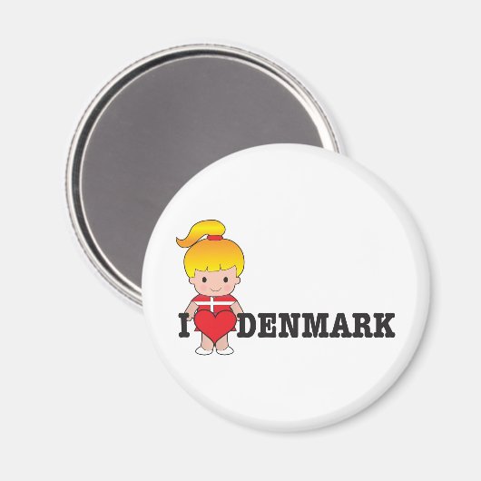 Love Denmark Magneet (Voorkant / Achterkant)