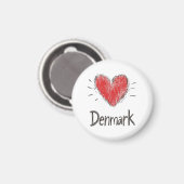 Love Denmark Magneet (Voorkant / Achterkant)