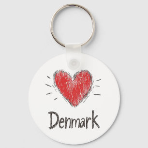 Love Denmark Sleutelhanger