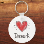 Love Denmark Sleutelhanger (Achterkant)